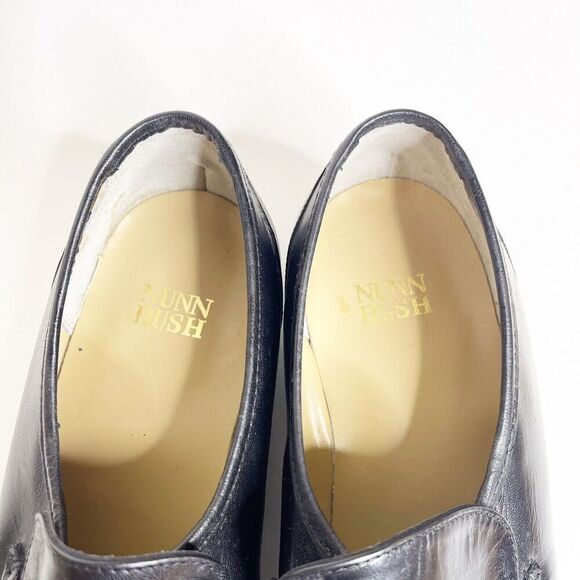 NEW Vintage Nunn Bush 10.5M Black Moc Toe Loafers Leather Dress Shoes - Picture 6 of 8